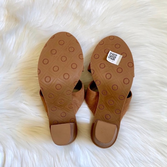 UGG Celia Chestnut Suede Heeled Sandals - Picture 4 of 8